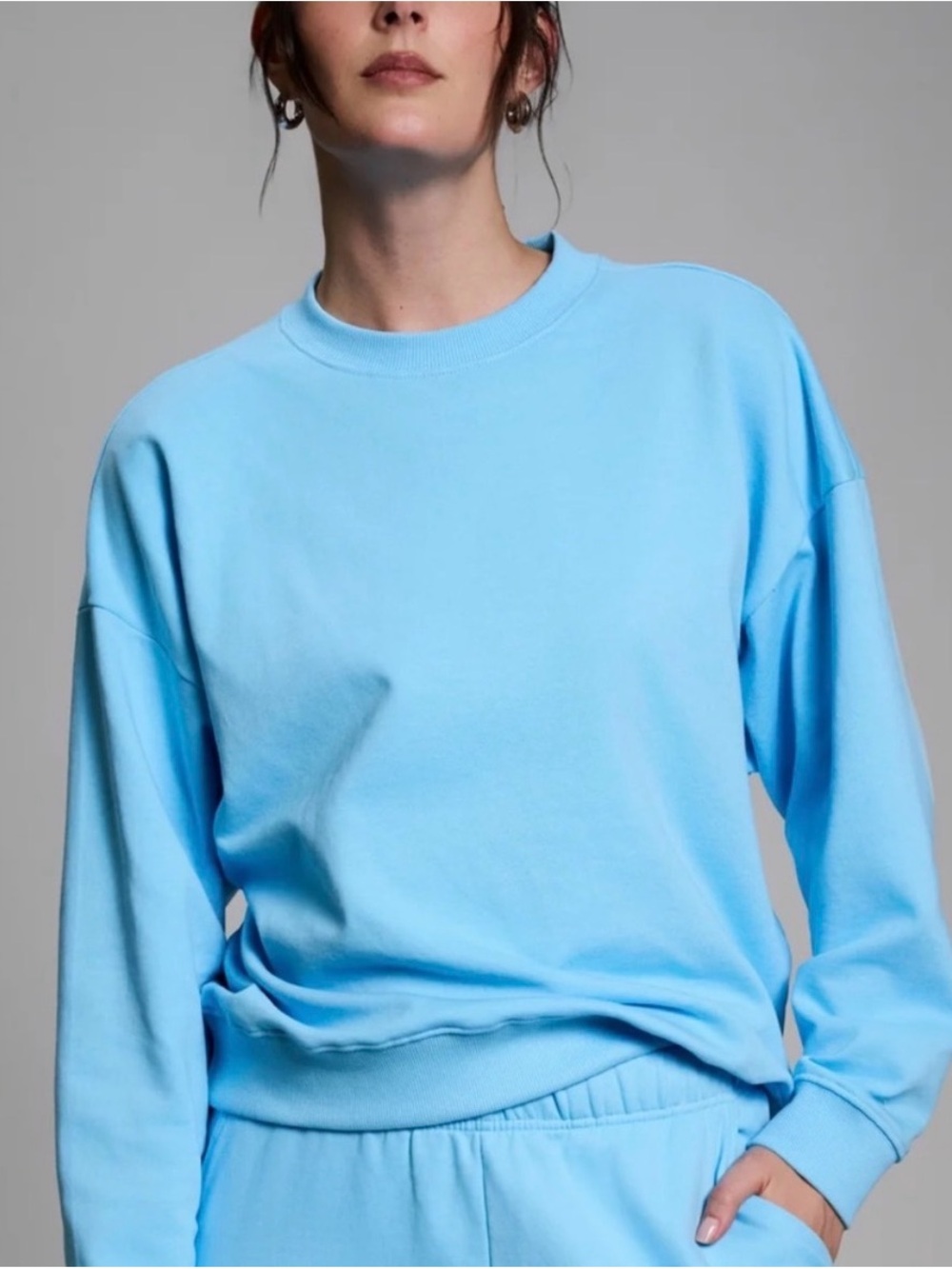 Year of Ours Light Blue Crew Neck Sweatshirt